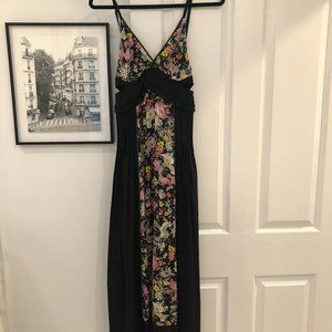 Phillip Lim black silk dress, size 4, floral print